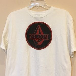 2/$10 Volcom T-shirt white w graphics, Men's Medium